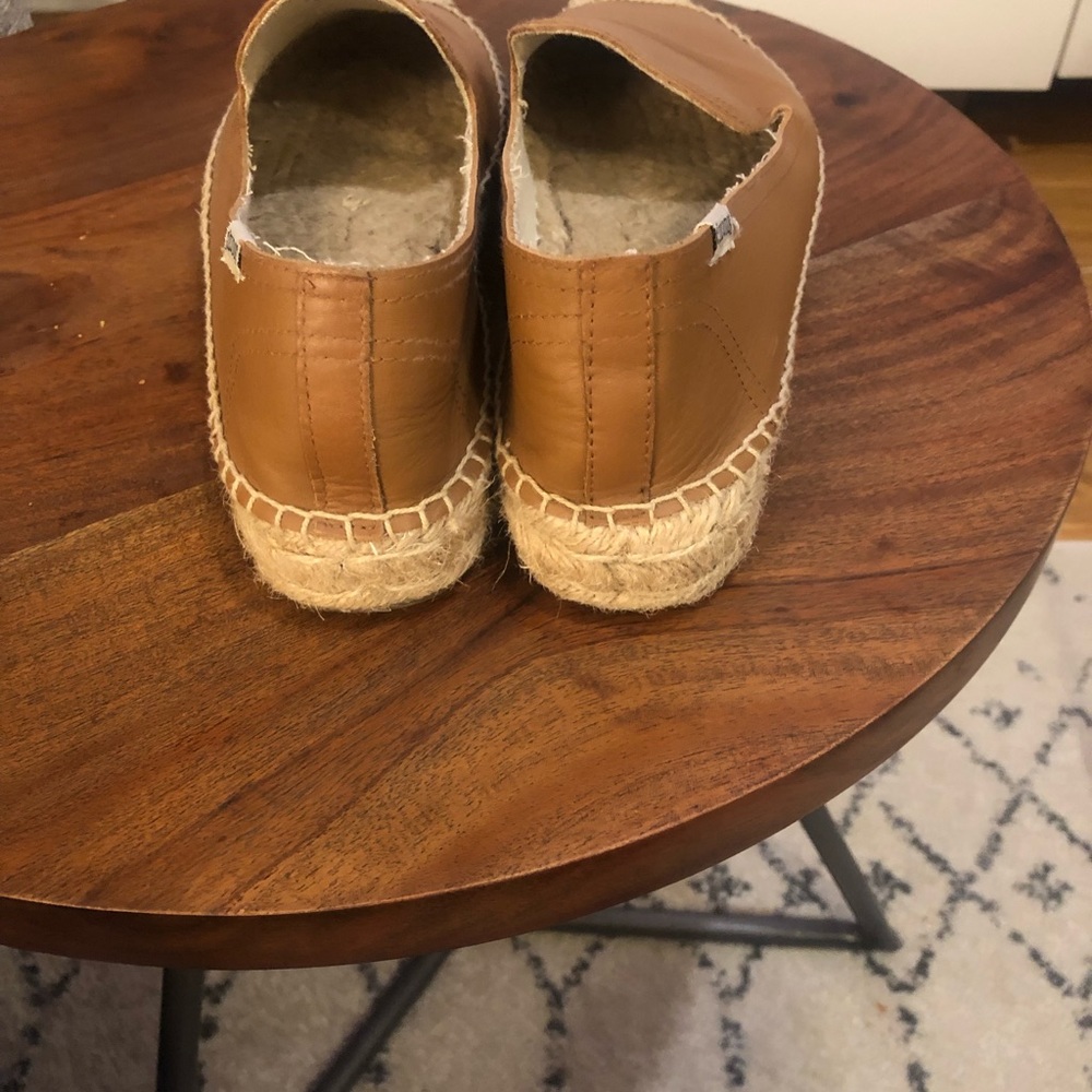 Soludos Brown Leather Platform Smoking Slipper sz9